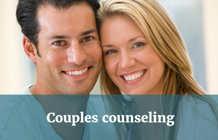 Couples counseling over smiling couple